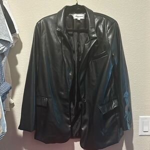Vigoss Faux Leather Blazer